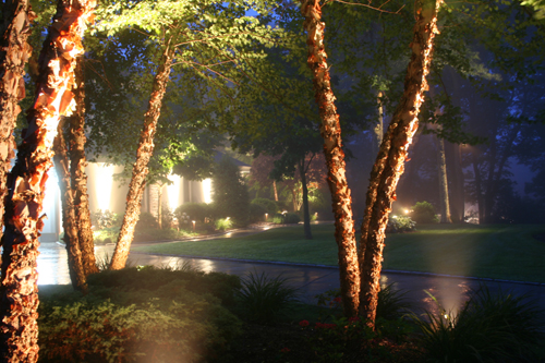 low voltage lighting installation, night lighting installation, outdoor lighting installation, Landscape lighting installer