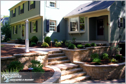 garden walkway ideas Brick Paver Front Entry Landscape Ideas | 500 x 333